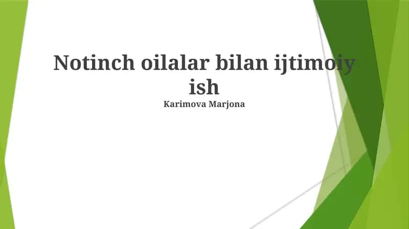 Notinch oilalar bilan ijtimoiy ish