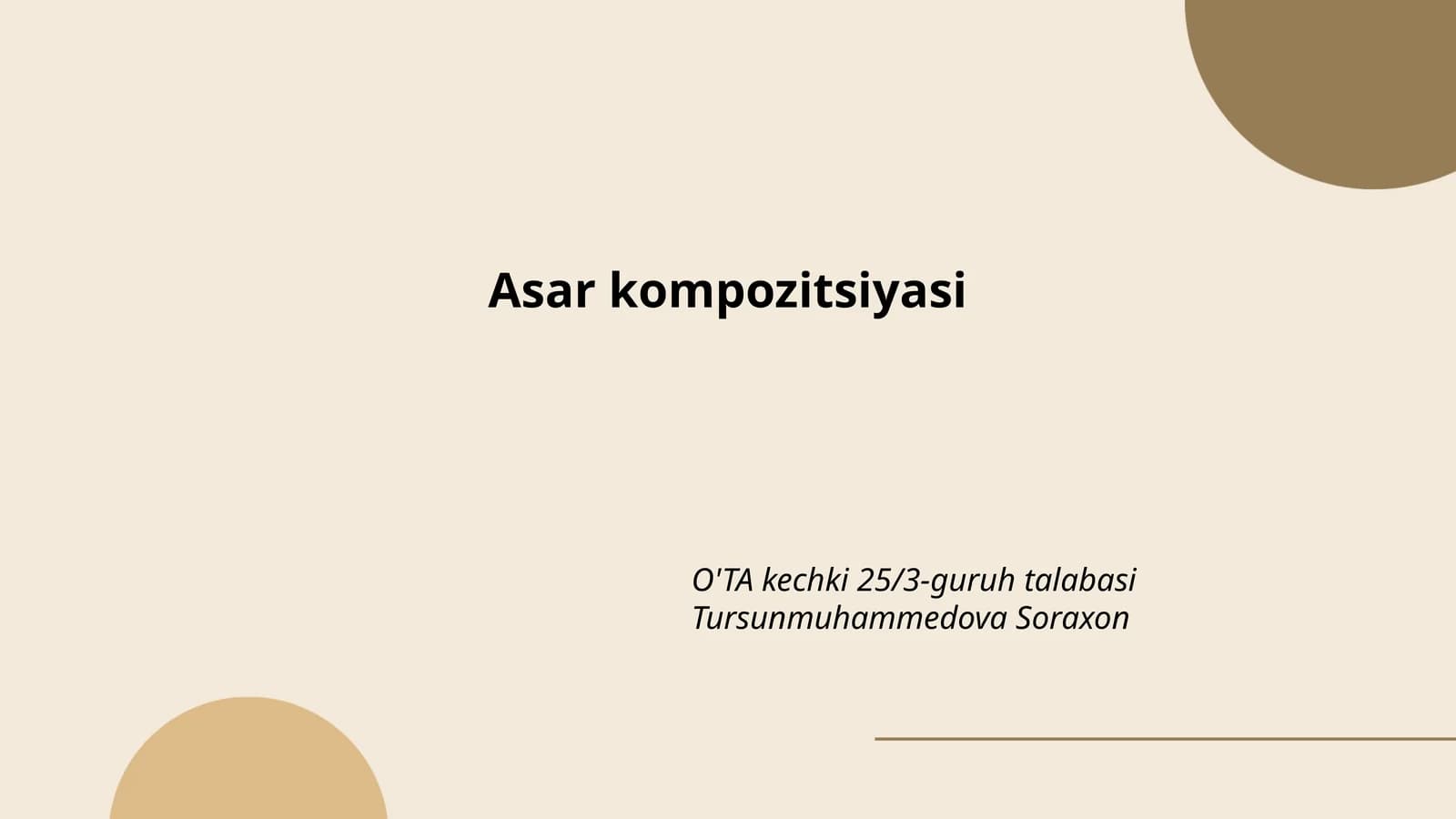 Asar kompozitsiyasi