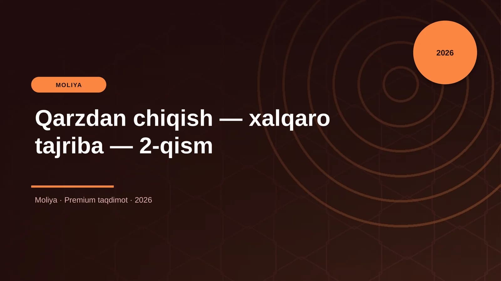 Qarzdan chiqish — xalqaro tajriba — 2-qism