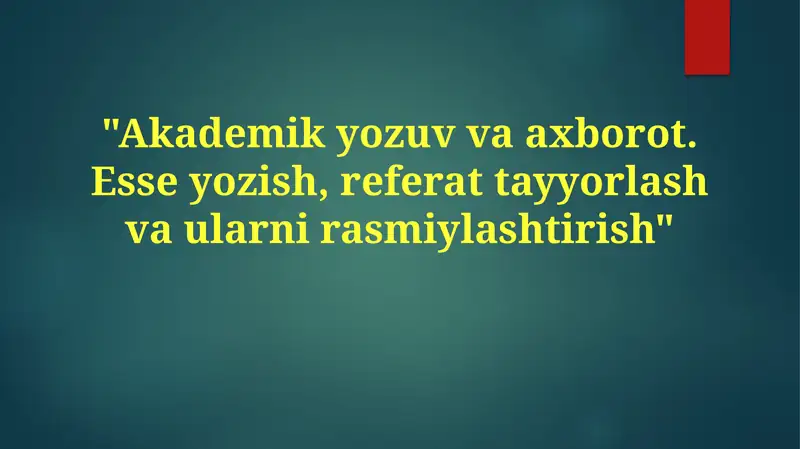 Akademik yozuv va axborot
