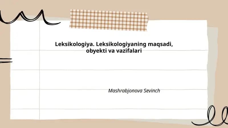 Leksikologiya
