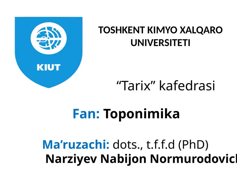 Tarixiy Toponimika