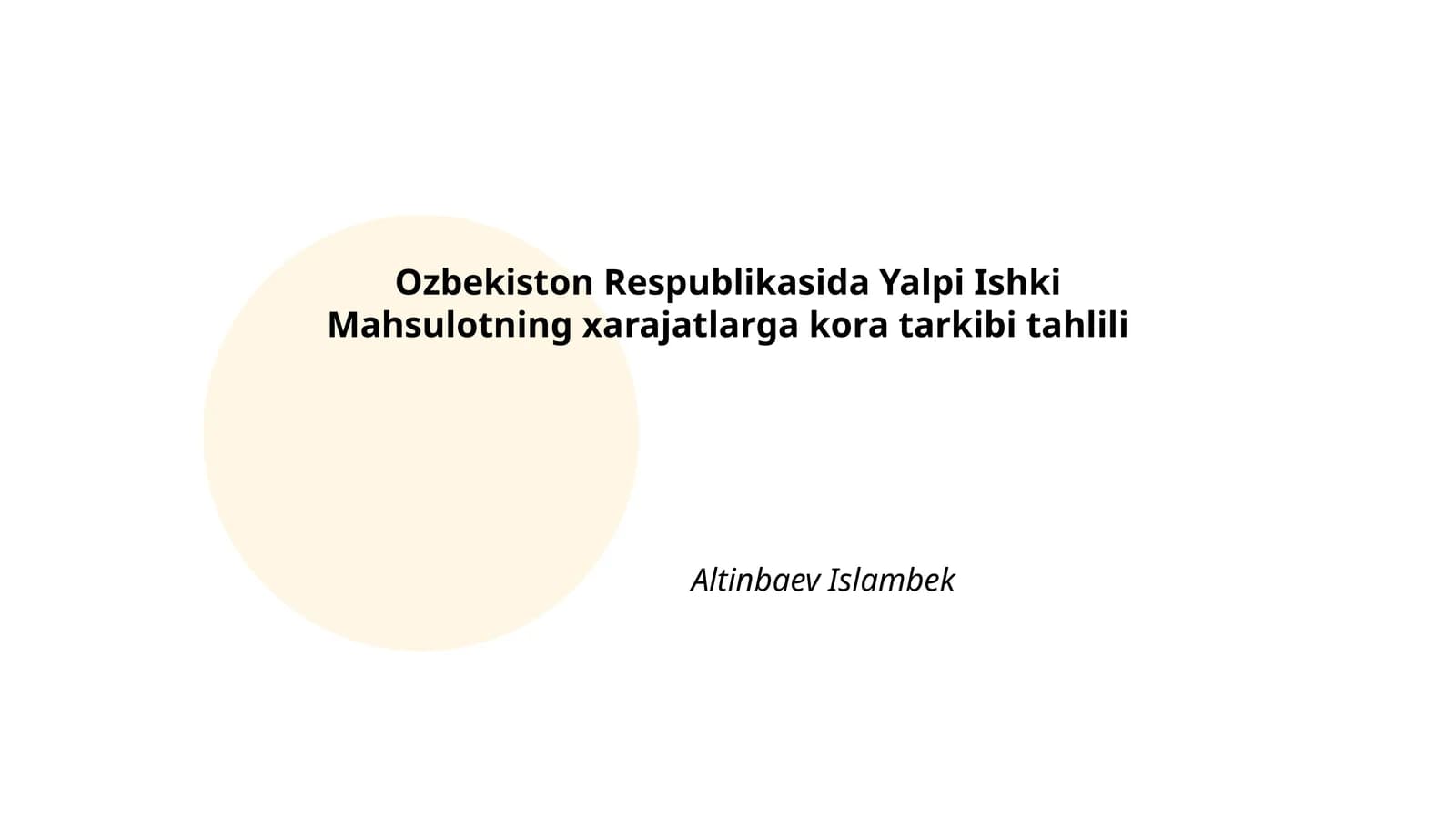 Yalpi ichki mahsulot (YIM) tarkibi