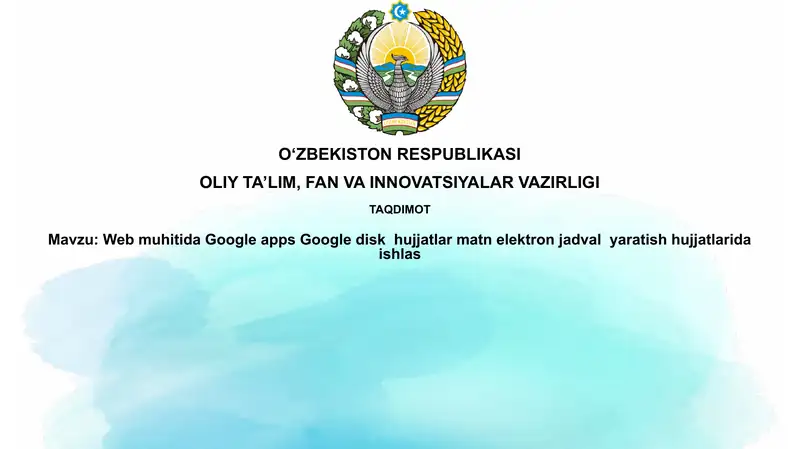 Google Ilovalari va Google Drive