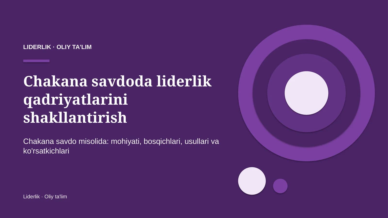chakana savdoda liderlik qadriyatlarini shakllantirish 3466