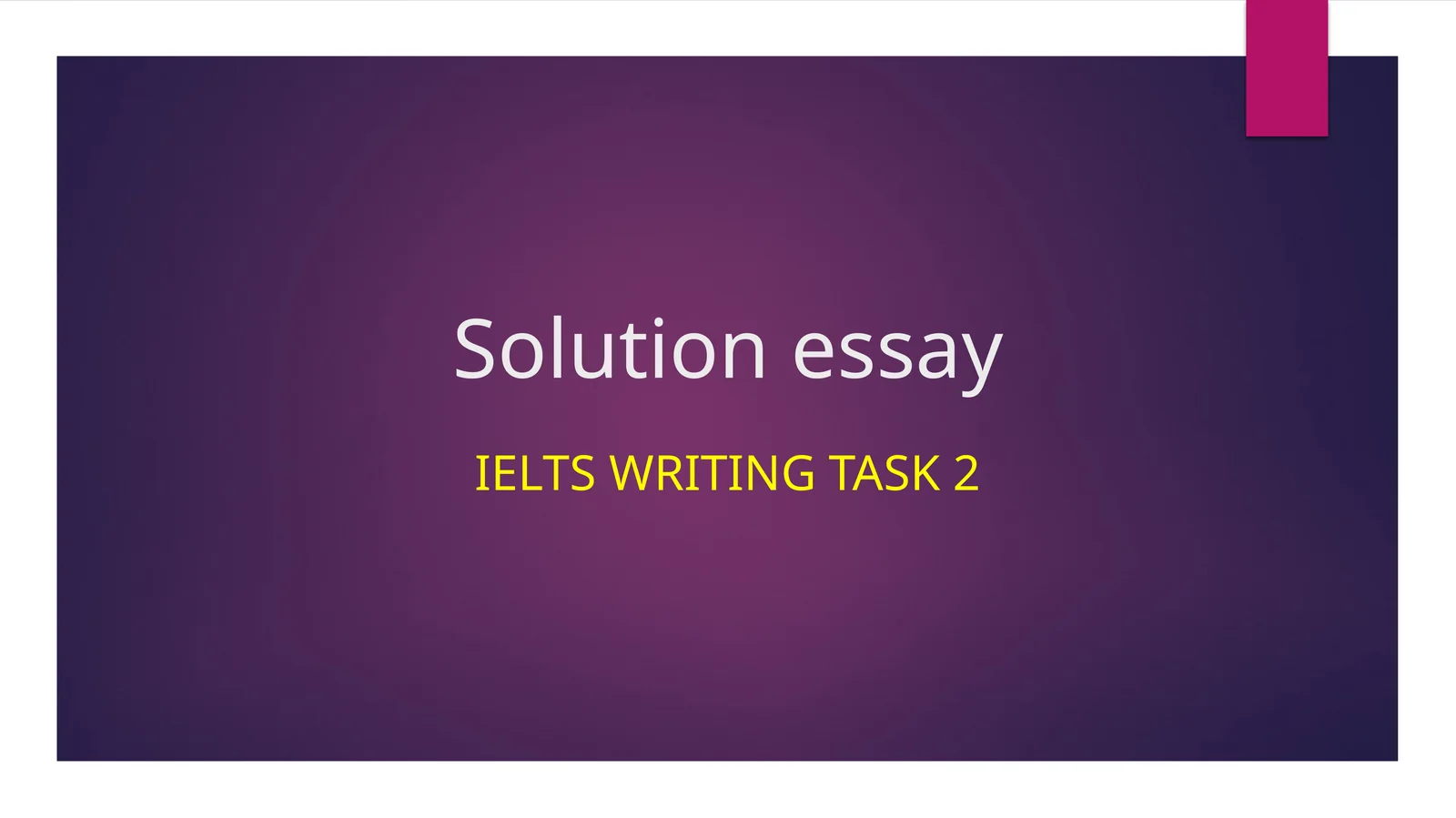 Solution essay