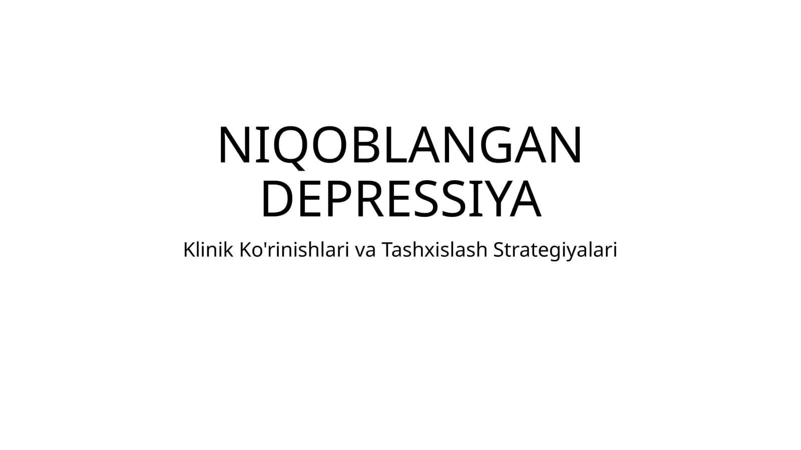 NIQOBLANGAN DEPRESSIYA