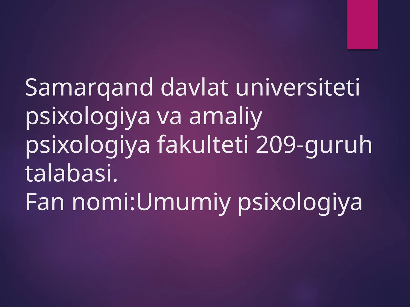 Umumiy psixologiya