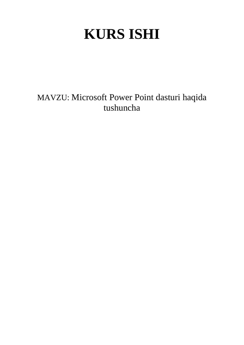 Microsoft Power Point dasturi