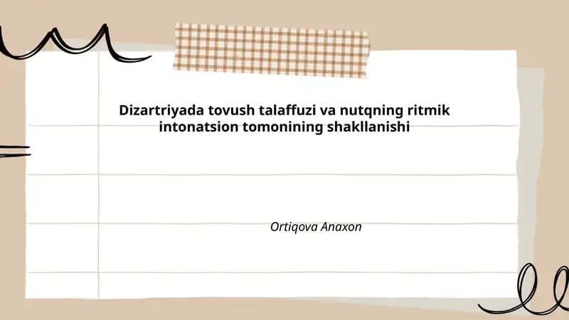 Dizartriya va uning turlari