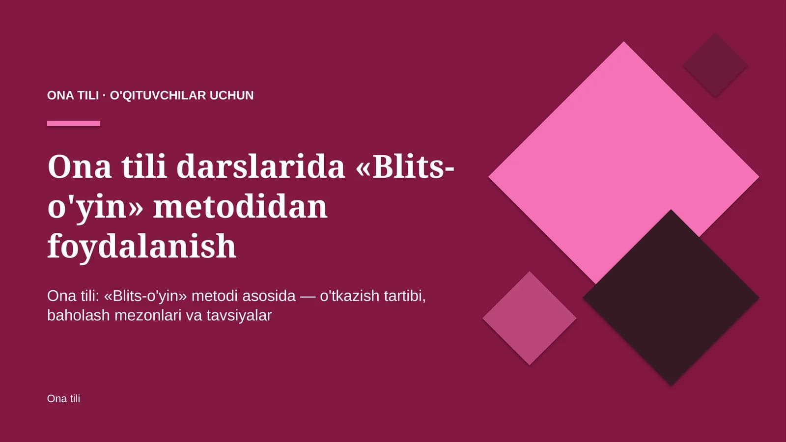 ona tili darslarida blits o'yin metodidan foydalanish 1415