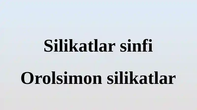 Silikatlarsinfi