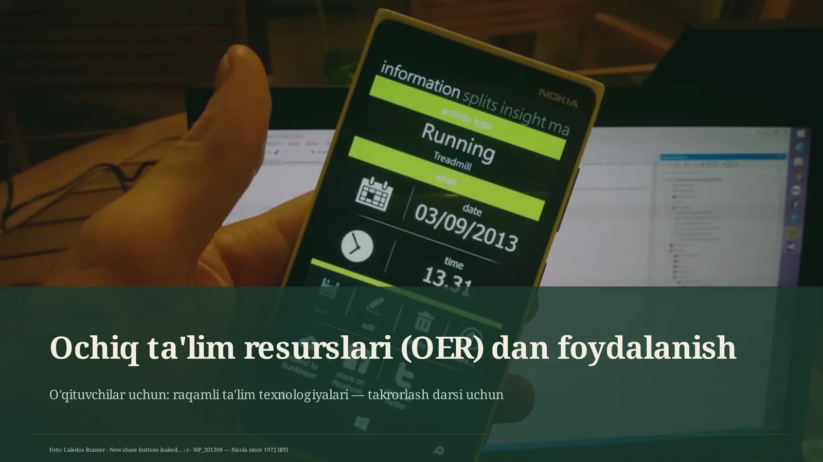 Ochiq ta'lim resurslari (OER) dan foydalanish