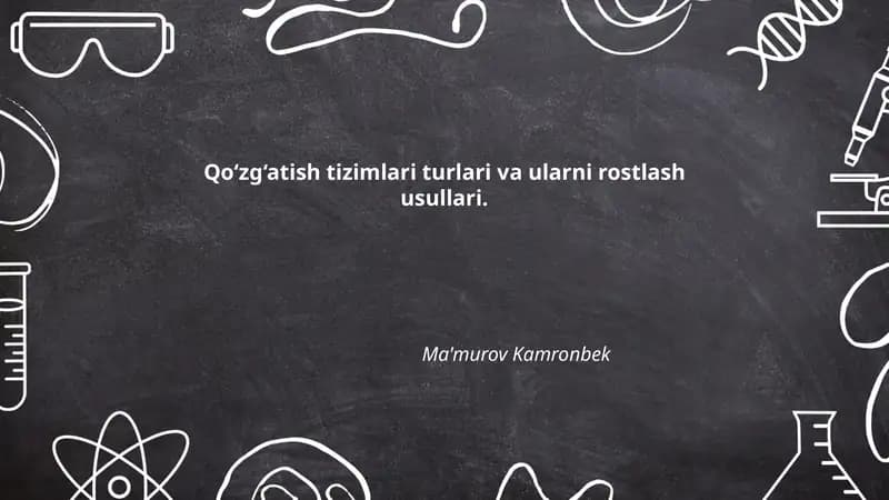Qo‘zg‘atish tizimlari turlari va ularni rostlash usullari