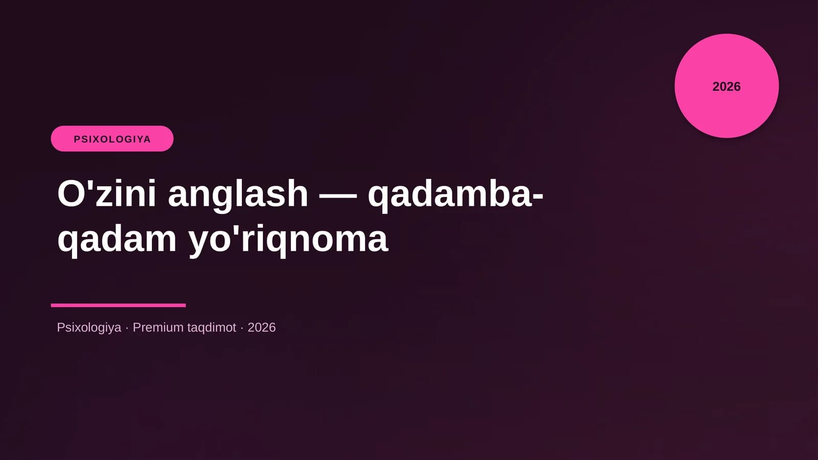 O'zini anglash — qadamba-qadam yo'riqnoma