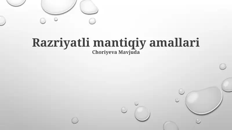 Razriyatli mantiqiy amallari