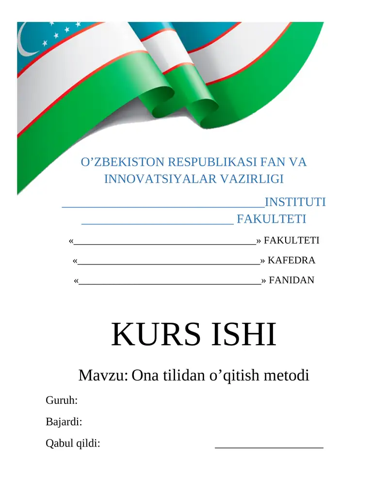 Ona tilidan o’qitish metodi
