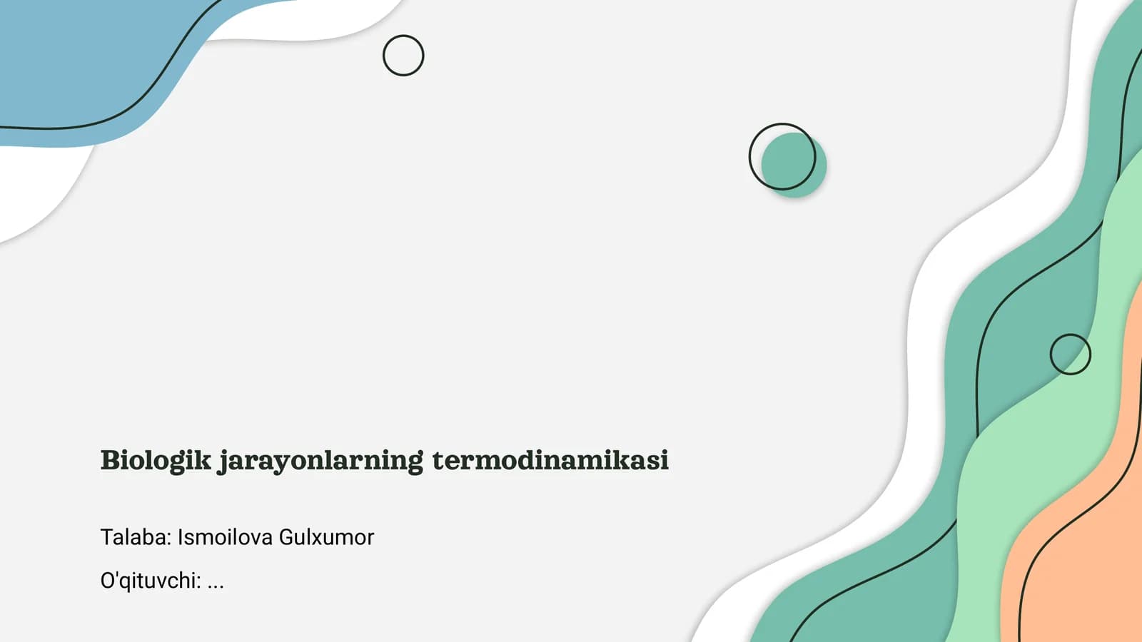 Biologik jarayonlarning termodinamikasi