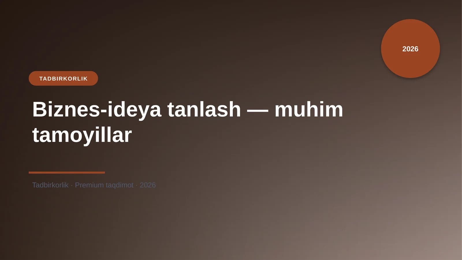 Biznes-ideya tanlash