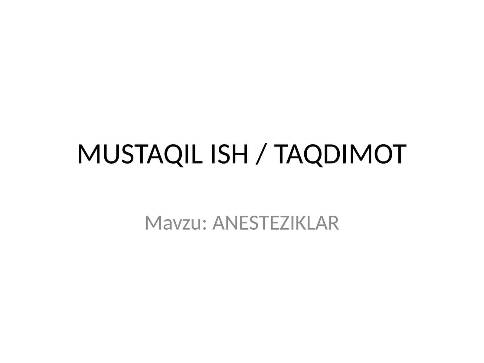 ANESTEZIKLAR