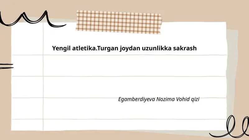 Turgan joydan uzunlikka sakrash