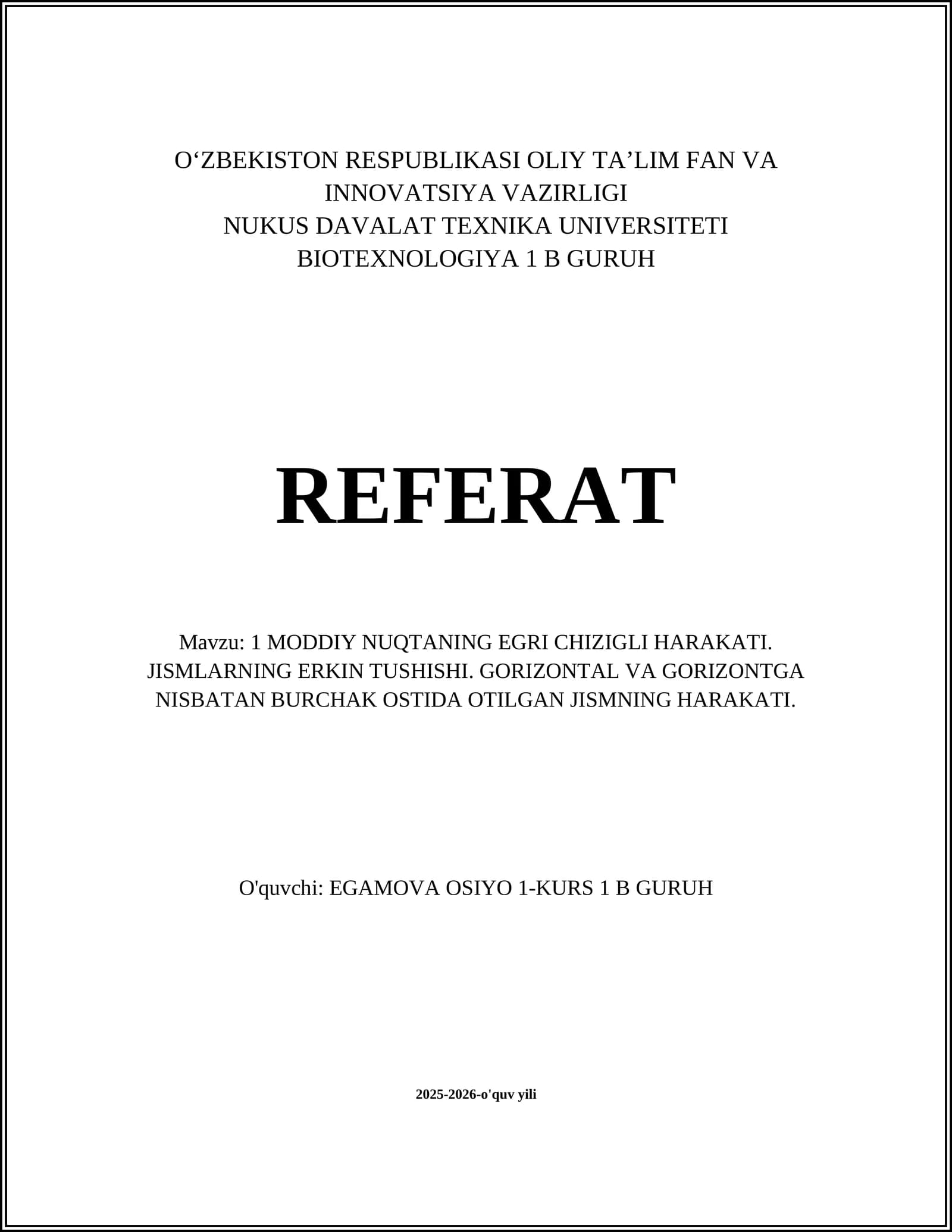 BIOLOGIYA REFERAT