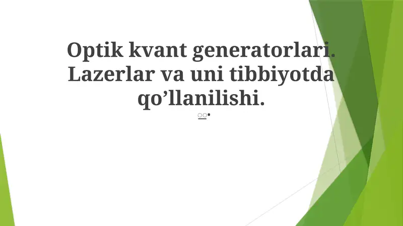 Optik kvant generatorlari