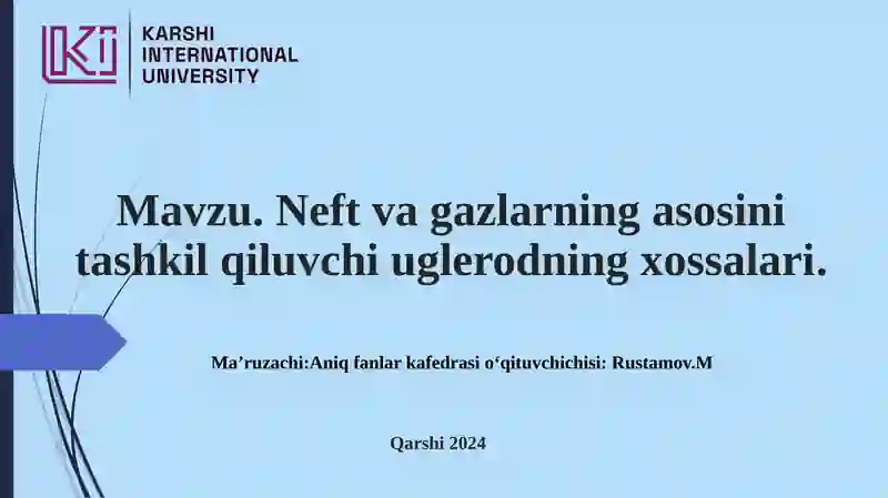 Uglerodning xossalari