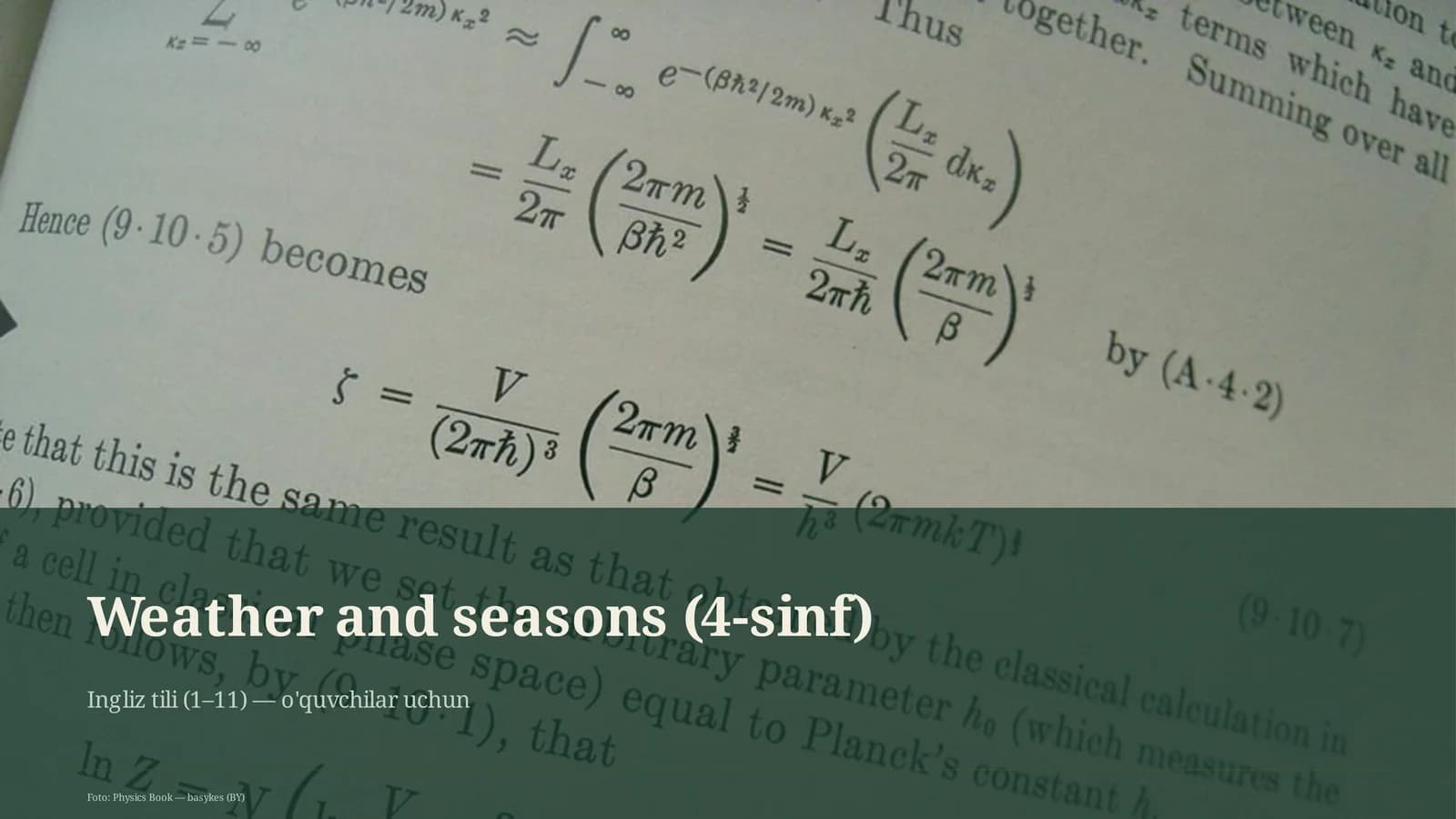 Weather and seasons (4-sinf)