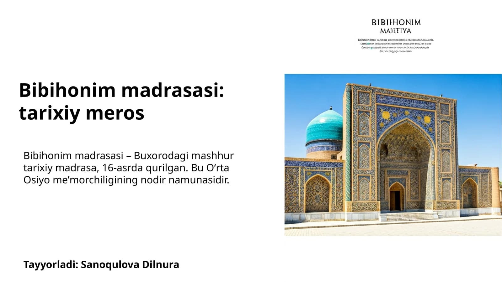 Bibihonim madrasasi