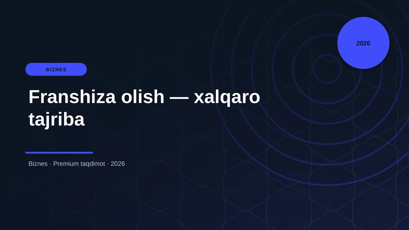 Franshiza olish — xalqaro tajriba