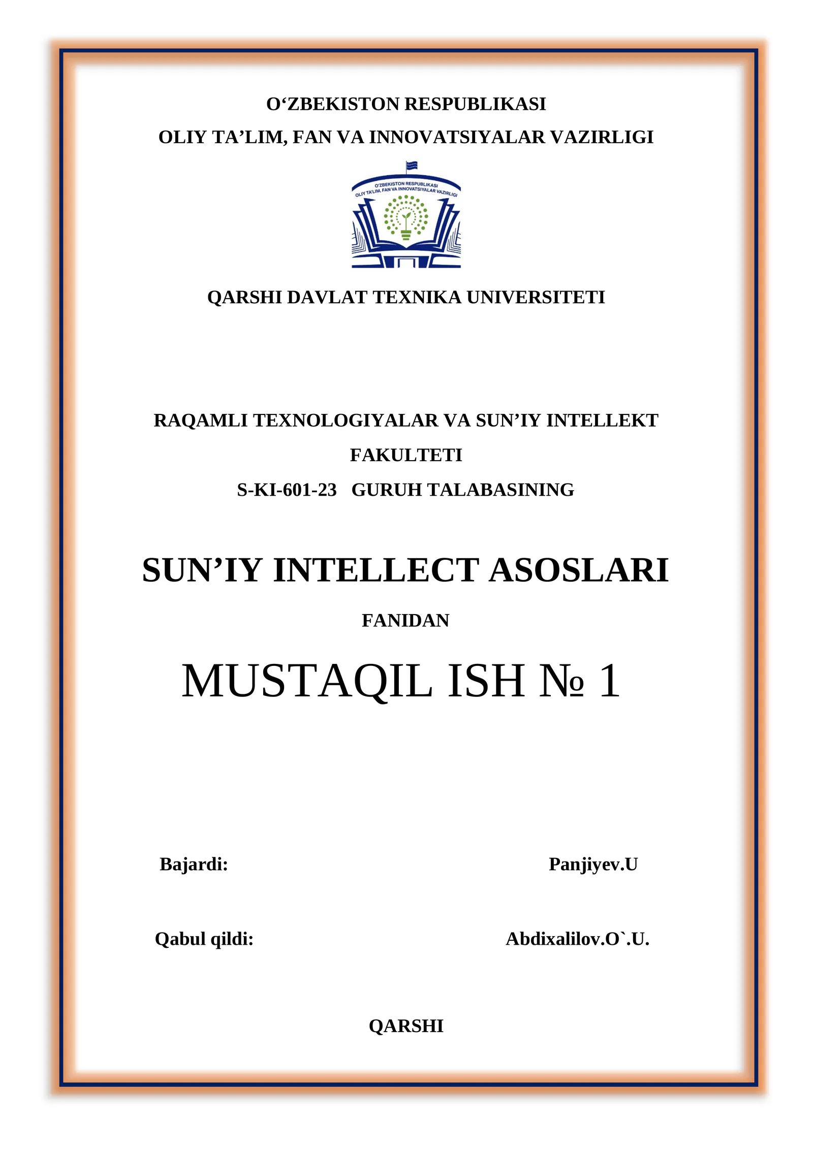 Mashinali o‘qitish usullari va algoritmlari