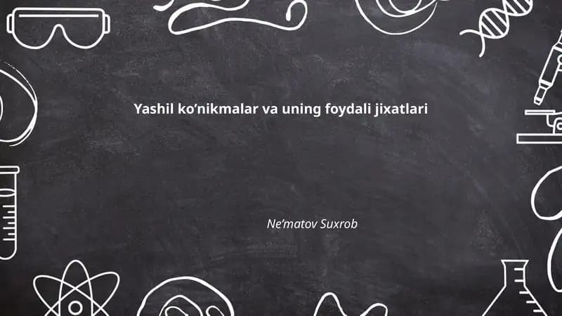 Yashil ko’nikmalar va uning foydali jixatlari