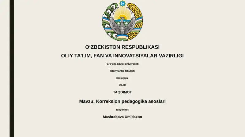 Korreksion pedagogika asoslari