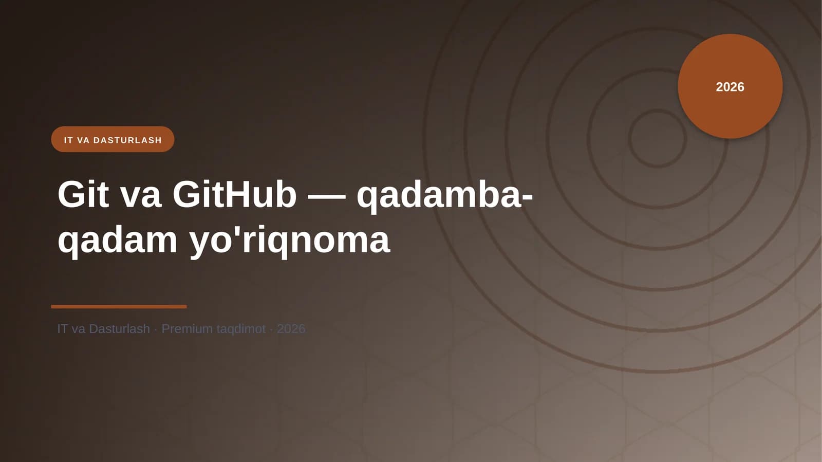 Git va GitHub — qadamba-qadam yo'riqnoma