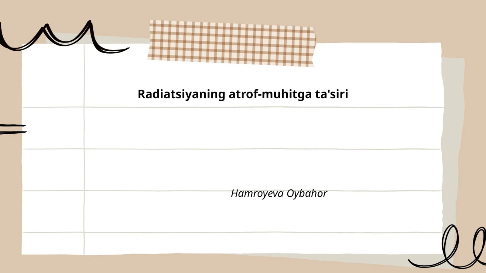 Radiatsiyaning atrof-muhitga ta'siri
