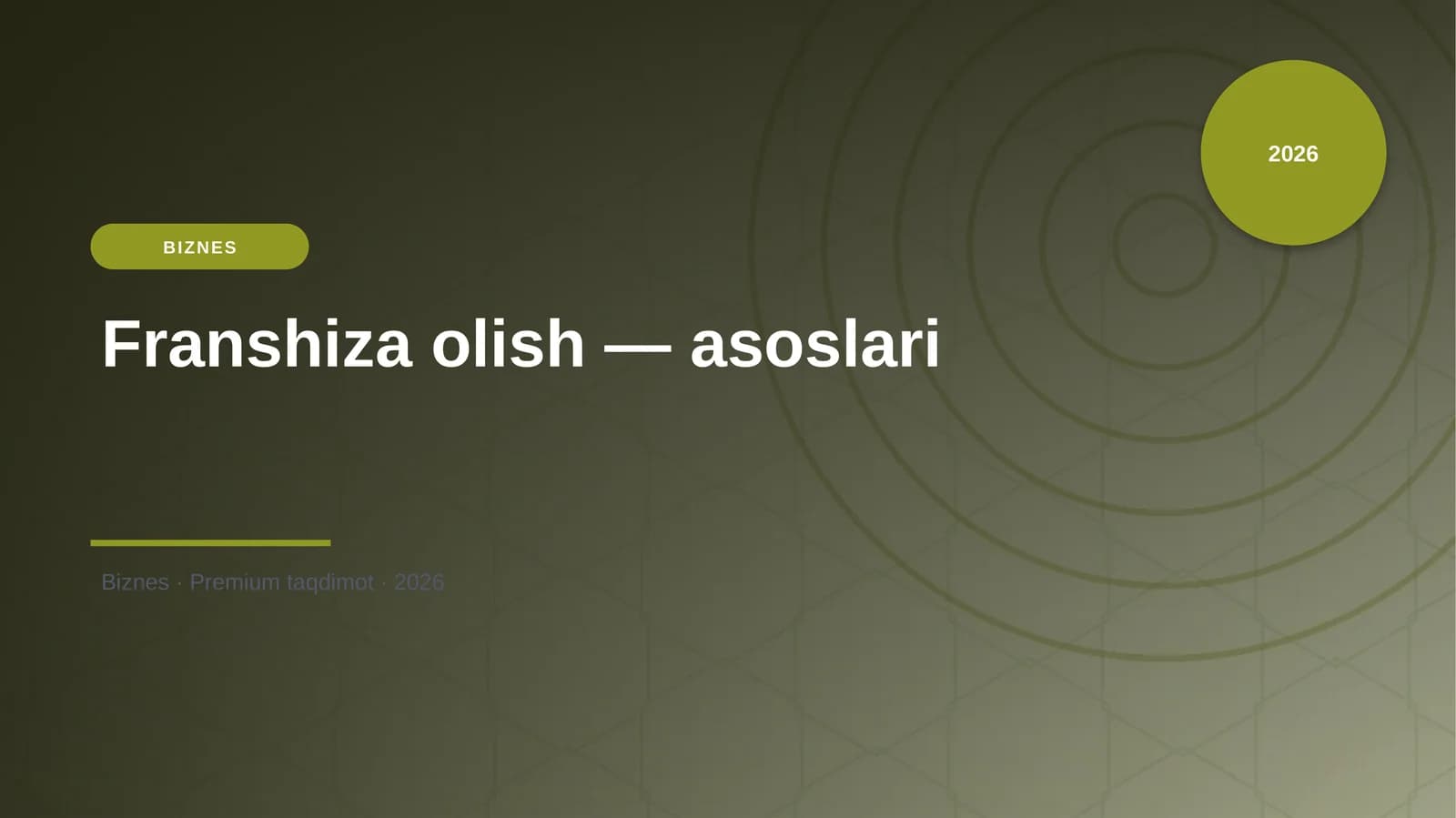 Franshiza olish — asoslari