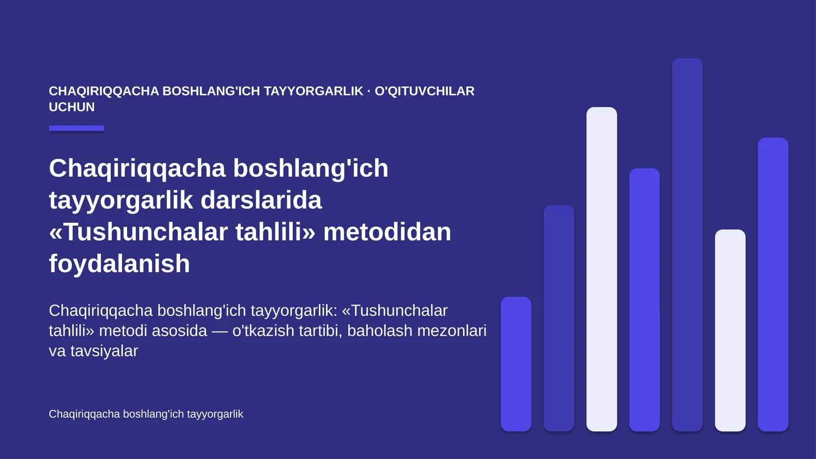 chaqiriqqacha boshlang'ich tayyorgarlik darslarida tushunchalar tahlili metodidan foydalanish 1862