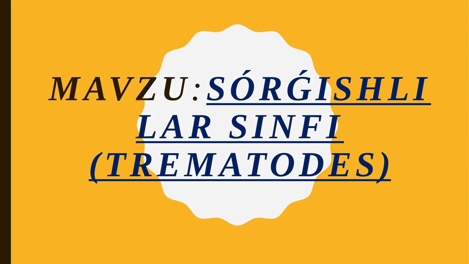 Sórǵishlilar sinfi (Trematodes)
