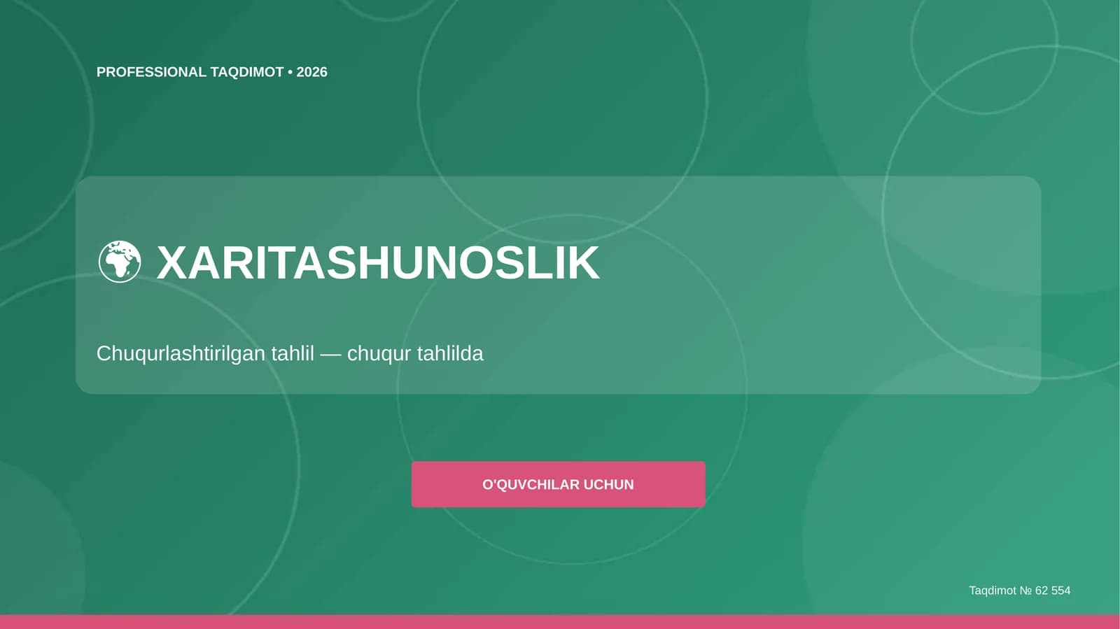 Xaritashunoslik: chuqurlashtirilgan tahlil