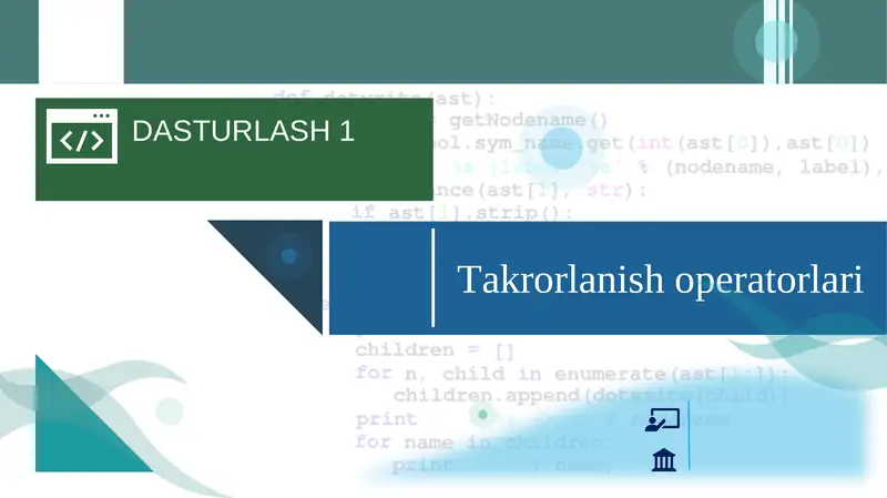Takrorlanish operatorlari