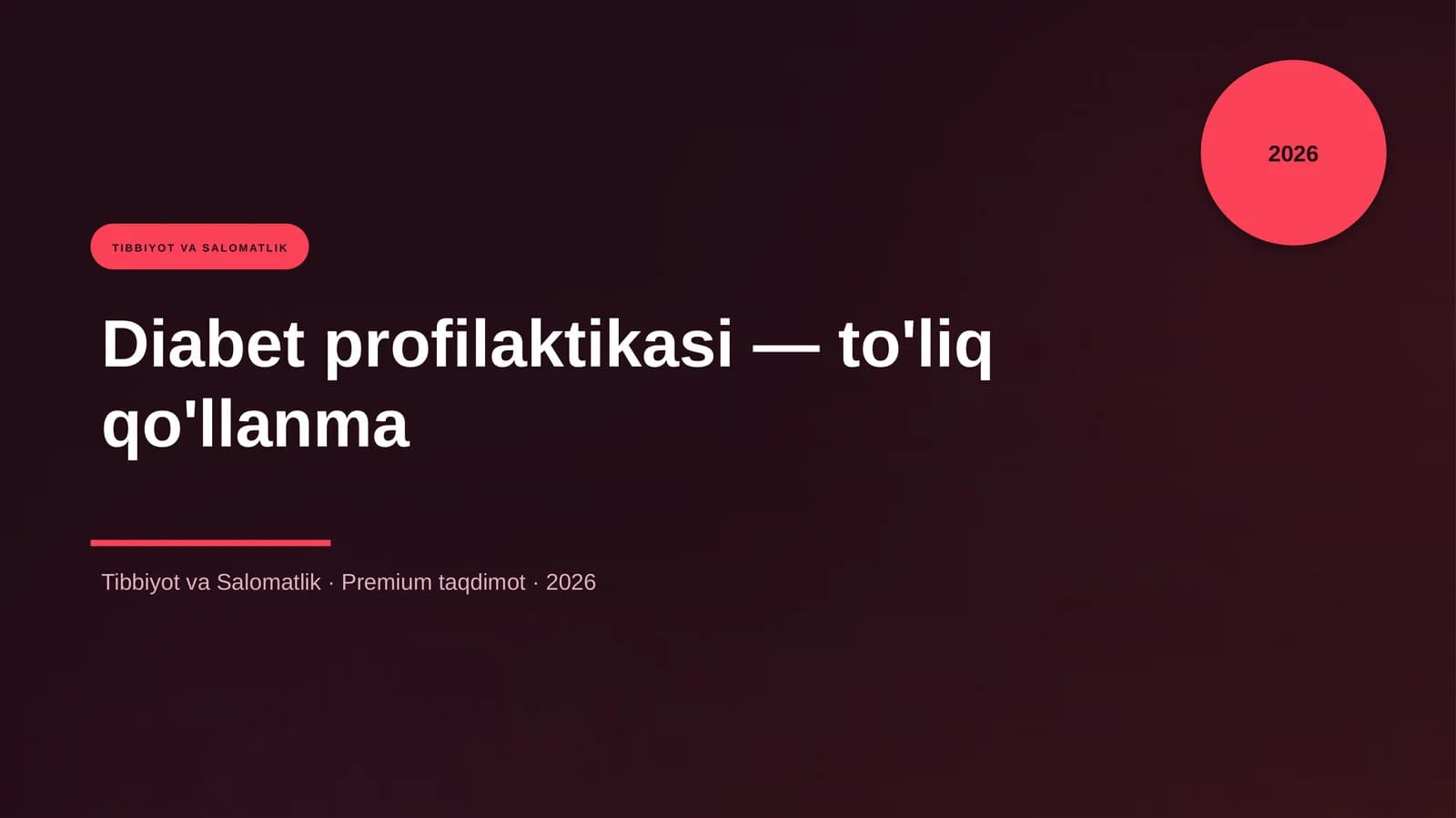 Diabet profilaktikasi — to'liq qo'llanma
