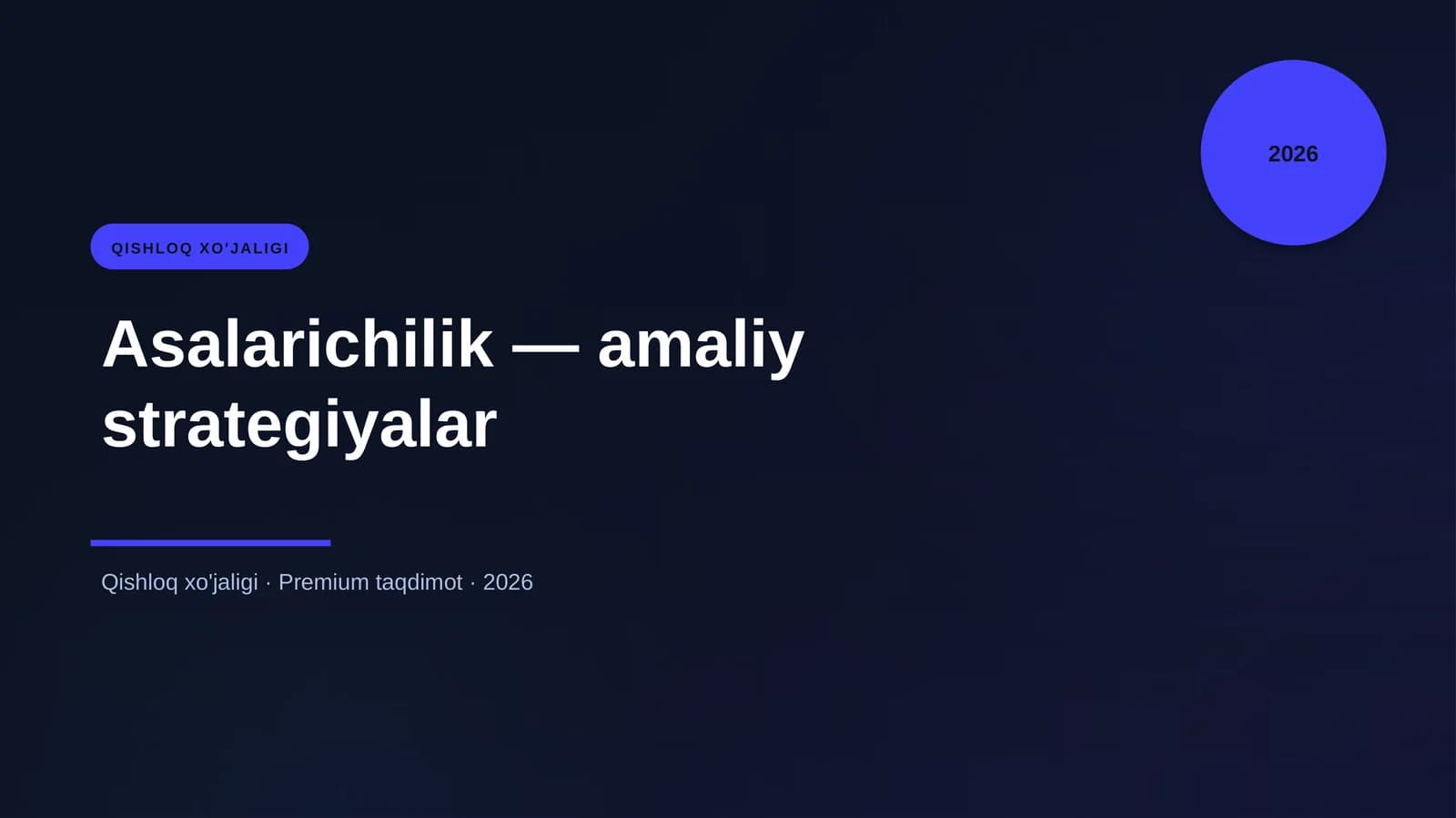 Asalarichilik — amaliy strategiyalar