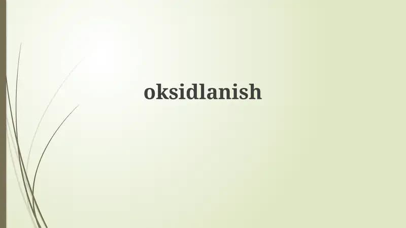 Oksidlanish