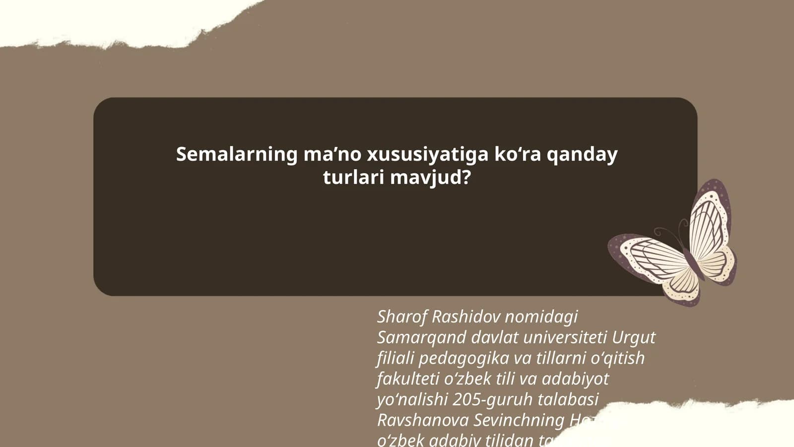 Semalarning ma’no xususiyatiga ko‘ra qanday turlari mavjud?