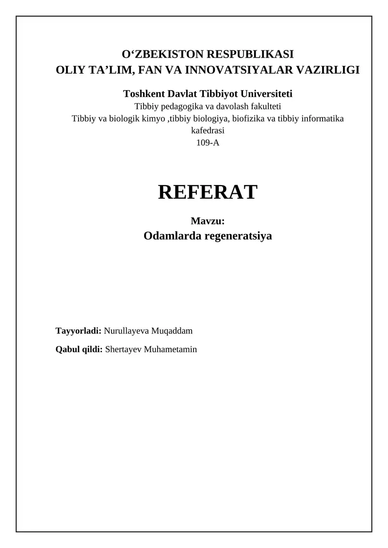 Regeneratsiya
