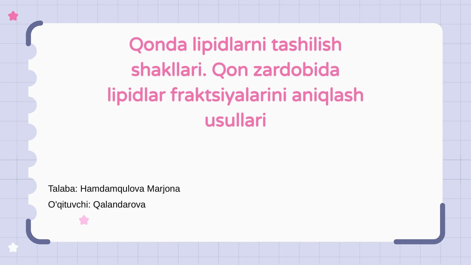 Qonda Lipidlarning Tashilish Xususiyatlari