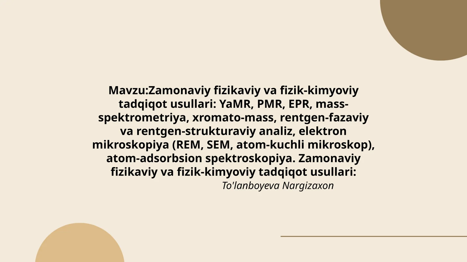 To'lanboyeva Nargizaxon