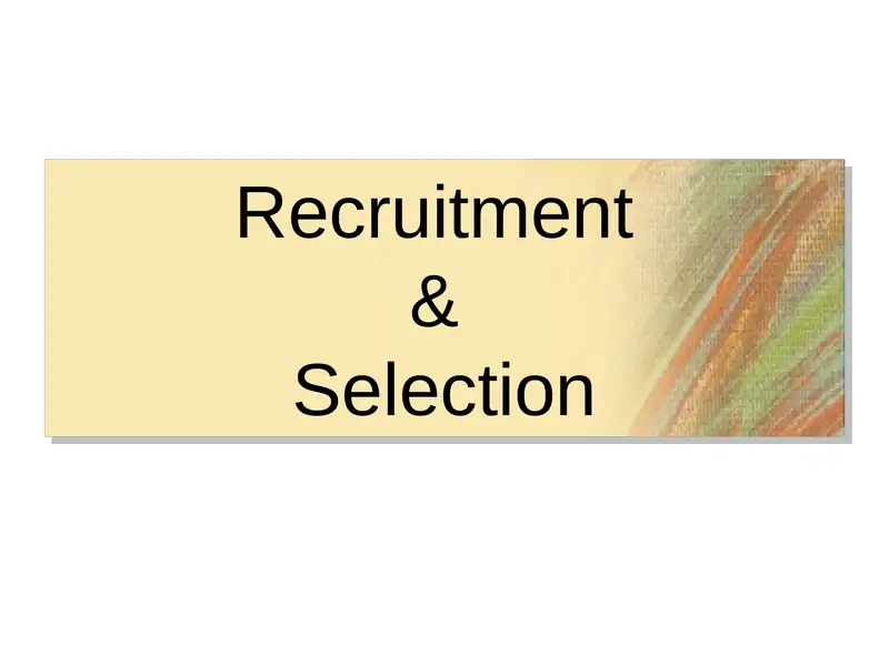 Recruitment&Selection
