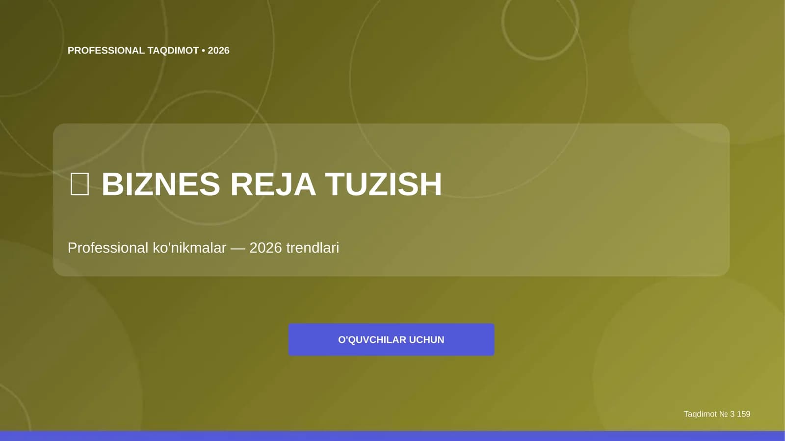 Biznes reja tuzish: professional ko'nikmalar (2026 trendlari)